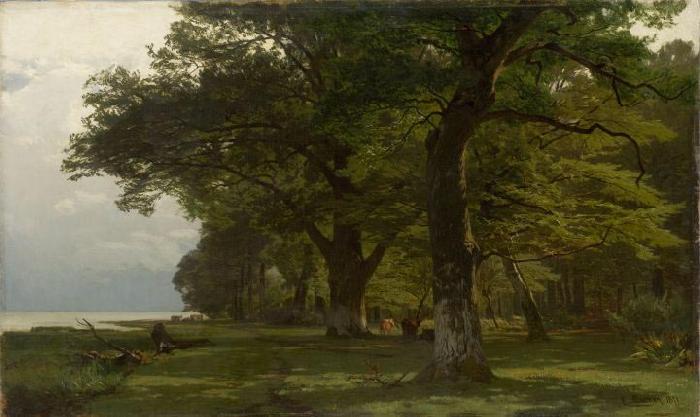 Eugen Ducker Herd Near a Forest oil painting picture